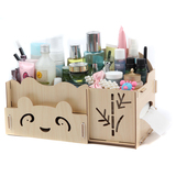 木质桌面化妆品收纳盒收纳箱 diy组装整理架 新品设计  创意礼物