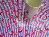 pvc防水桌布料kitty凯蒂猫条纹卡通防油免洗台布学生儿童餐桌布