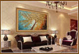 欧式油画 高档风水油画纯手绘客厅大幅有框装饰画餐厅挂画发财树
