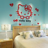 hello kitty猫3d立体亚克力贴纸儿童房卧室床头背景墙DIY墙贴饰品