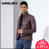 MISUN/米尚冬装新款男装商务休闲轻薄短款立领90绒羽绒服外套正品