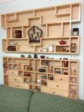 可定做搁板壁挂置物架实木格子茶壶展示架小饰品创意格子架储物格