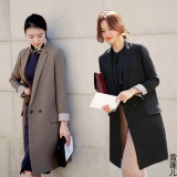 韩国春季新款女士休闲长款西服韩版时尚气质小西装春秋外套女显瘦
