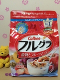 日本新鲜直邮calbee卡乐比11种水果颗粒多种果仁谷物营养麦片800g