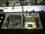 普乐美水槽 FK503A 厨房洗菜盆 304不锈钢水槽 双槽带刀具台控
