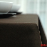 艾沫_咖啡色欧式纯色桌布布艺纯棉长方形茶几餐桌布会议办公台布