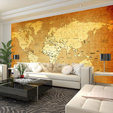 欧式大型壁画油画世界地图无纺布卧室客厅沙发电视背景墙纸壁纸