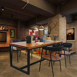 铁艺餐桌复古实木办公桌咖啡桌做旧长方形会议桌饭桌扶手椅书桌椅