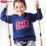 Levi's李维斯秋冬季童装女童Logo织花长袖套头毛衣77356-0026