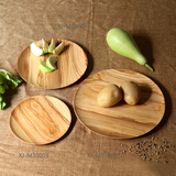 包邮简约现代橄榄木餐盘桌面摆件样板间餐厅橱柜厨房装饰盘工艺品