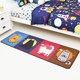 包邮可爱猫咪卡通卧室床边长条地毯厨房脚垫洗手间可机洗防滑垫子