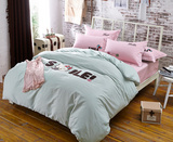 四件套简约全棉宜家床单式床上双人可爱卡通公主kitty猫公主粉色