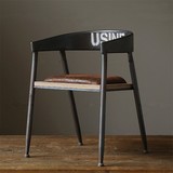 欧式新款复古餐桌椅套件白色铁艺沙发椅子時尚休闲咖啡店椅电脑椅