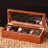包邮高档实木质手表盒子 手链手表收纳盒  精美天窗六手表收藏位