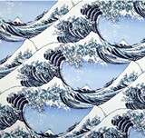 和风全棉神川海浪和服面料复古日本和风布料多重花色蓝半米价