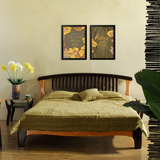 黄色花图案现代有框装饰画客厅壁画挂画室内海报墙画沙发背景墙画