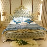 卧室双人床意大利奢华欧式婚床法式实木真皮床简欧新古典公主床