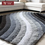 韩国丝欧式地毯客厅茶几时尚简约 3d立体灰色条纹卧室长毛