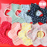 日本千趣会360星星花朵宝宝口水巾纯棉加厚大号防水暗扣围嘴围兜