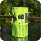 居家家 便携式多功能折叠餐具包 野餐环保收纳包旅行刀叉筷收纳袋