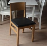 水曲柳北欧宜家西餐厅椅经典设计师实木皮革椅接待椅会议椅书房椅