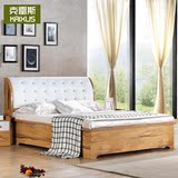 板式软靠高箱床 气动床简约现代1.8米储物双人床木质家具床类