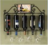 铁艺墙上欧式创意简易悬挂客厅餐厅酒吧壁挂红酒葡萄酒洋酒酒瓶架
