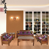 红木沙发 非洲花梨木新中式现代简约123组合烫蜡沙发 小户型家具