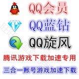 QQ旋风会员+QQ蓝钻会员账号出租一天24小时 极速离线下载游戏加速