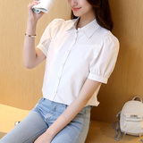 韩版白色女衬衫短袖夏装半袖工作服正装工装大码衬衣职业女装ol
