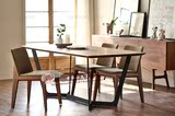 欧式复古铁艺实木餐桌长方形组合长桌做旧家具饭桌写字台吧台桌