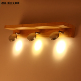 现代简约LED镜前灯浴室卫生间防水灯创意室床头壁灯个性木质灯具