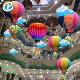 春季美陈商场中庭吊饰 购物中心展厅布置道具 落地热气球装饰DP点