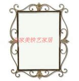 欧式 铁艺镜子镜框 美容院化妆镜 卫生间镜子椭圆形 浴室镜壁挂式