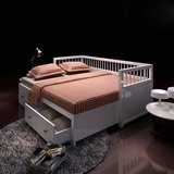 嘉宜美多功能实木沙发床1.6米推拉坐卧两用床双人储物沙发床