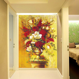颐雅3D大型壁画壁纸 客厅餐厅 玄关过道走廊背景墙纸欧式油画花卉