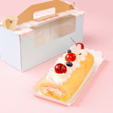 手提粉蓝蛋糕盒蛋糕卷 长方形纸杯蛋糕盒子烘培包装礼盒 蛋挞盒子