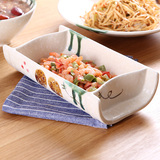 NDP 创意特色餐具陶瓷竹节盘 盘子家用汤盘深盘餐具日式长方饭盘