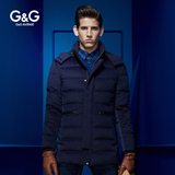 G＆G 冬季男士立领修身款羽绒服商务中长款加厚休闲男装外套青年