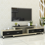 创意钢化玻璃电视柜茶几组合简约现代欧式小户型客厅伸缩电视机柜