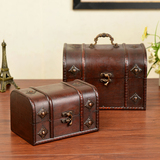 复古木质百宝箱仿古盒子创意包装盒首饰盒收纳盒密室道具可改锁