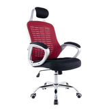 电脑椅办公椅职员椅带头枕家用透气网布椅带扶手可升降旋转工作椅