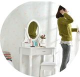 欧式梳妆台简约小户型迷你化妆桌现代 韩式实木翻盖家具简易卧室