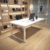 现代简约钢木桌电脑桌家用台式桌学生书桌写字台双人办工桌会议桌
