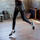 韩版健身房假两件运动裤子女秋冬跑步瑜伽弹力紧身休闲健身服长裤
