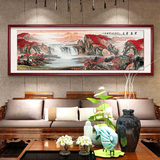 中式客厅装饰画山水画风水靠山办公室挂画沙发背景墙聚宝盆壁画