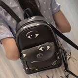 2016韩版印花双肩包夏季新款女包锁扣背包中学生书包时尚撞色大包