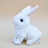 超萌仿真小白兔子毛绒玩具 小白兔公仔 动物模型玩偶 圣诞节礼物