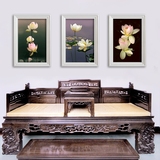 新中式客厅装饰画玄关壁画水墨荷花书大厅欧式沙发背景组合框挂画