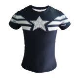 ETQ 新款复仇者联盟2 钢铁侠T恤 美国队长紧身短袖 男士修身t恤